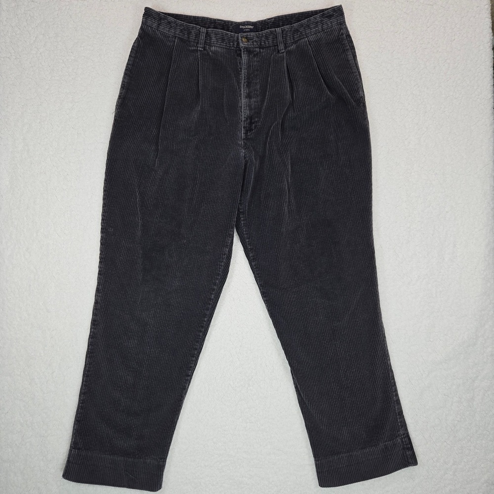 Vintage Dockers Corduroy Pants Men's 38x30 Wide Wale‎ Loose Fit Dark Academia